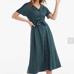 SOLD VETTA Capsule Two Piece Midi Dress in Emerald (Small)
